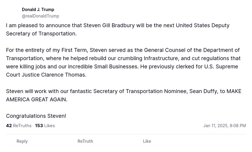 Post image from Donald Trump