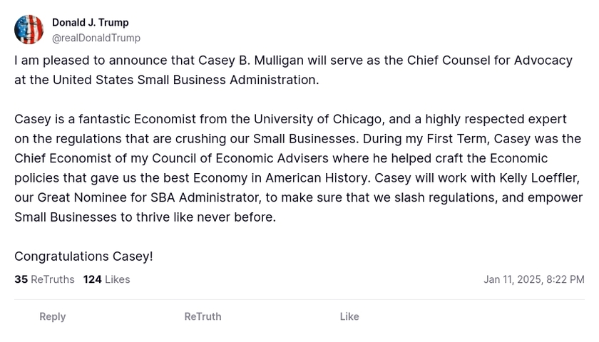 Post image from Donald Trump