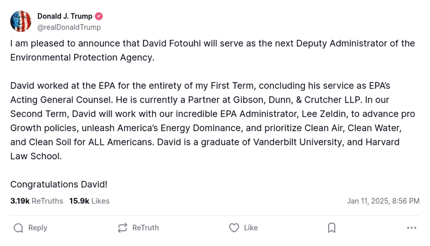 Post image from Donald Trump