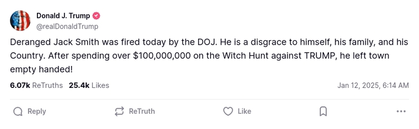 Post image from Donald Trump