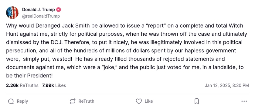 Post image from Donald Trump