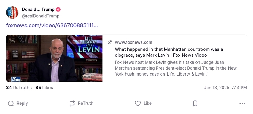 Post image from Donald Trump