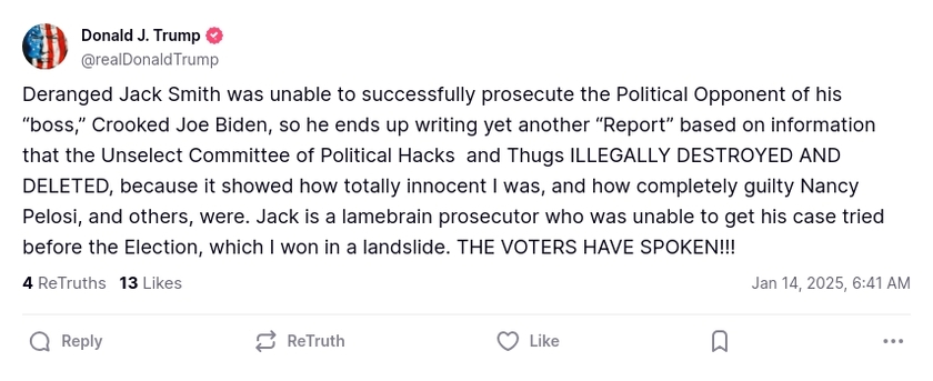 Post preview from Donald Trump