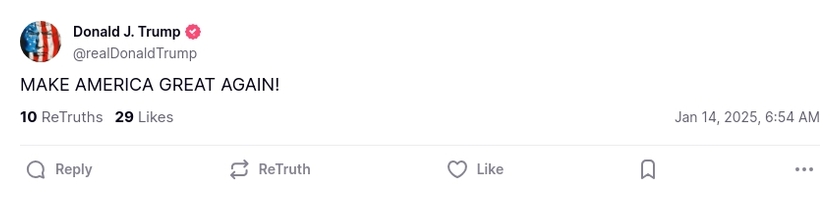 Post image from Donald Trump