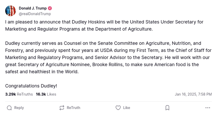 Post image from Donald Trump