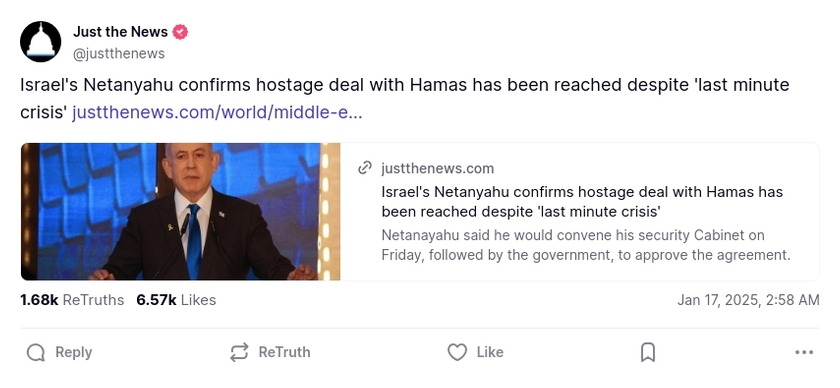 Post preview from Donald Trump