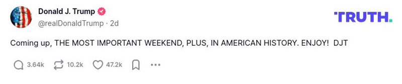 Post image from Donald Trump