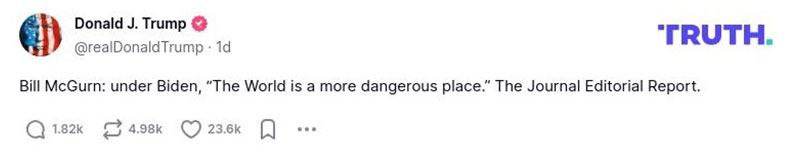 Post preview from Donald Trump