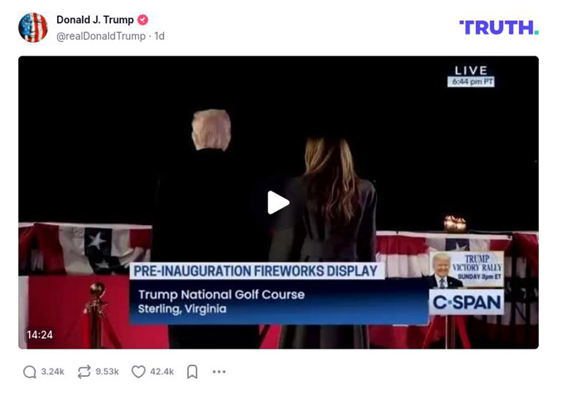 Post image from Donald Trump