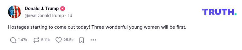 Post image from Donald Trump