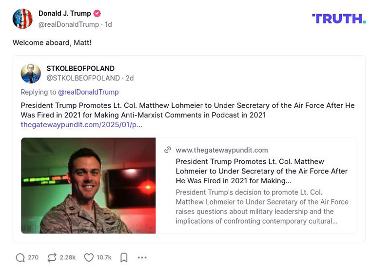 Post image from Donald Trump