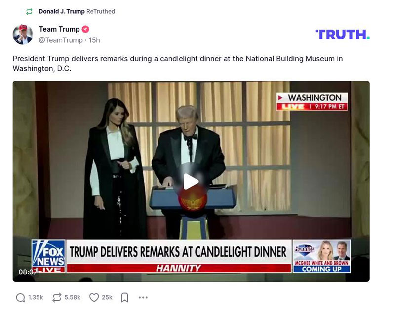 Post image from Donald Trump