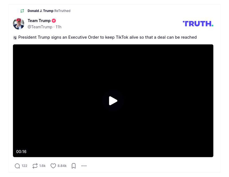 Post image from Donald Trump