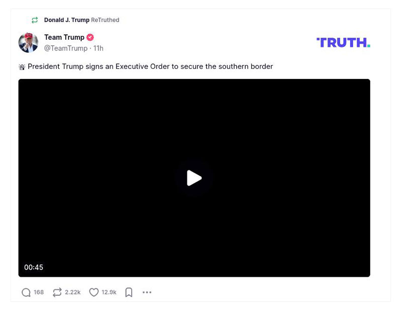 Post image from Donald Trump