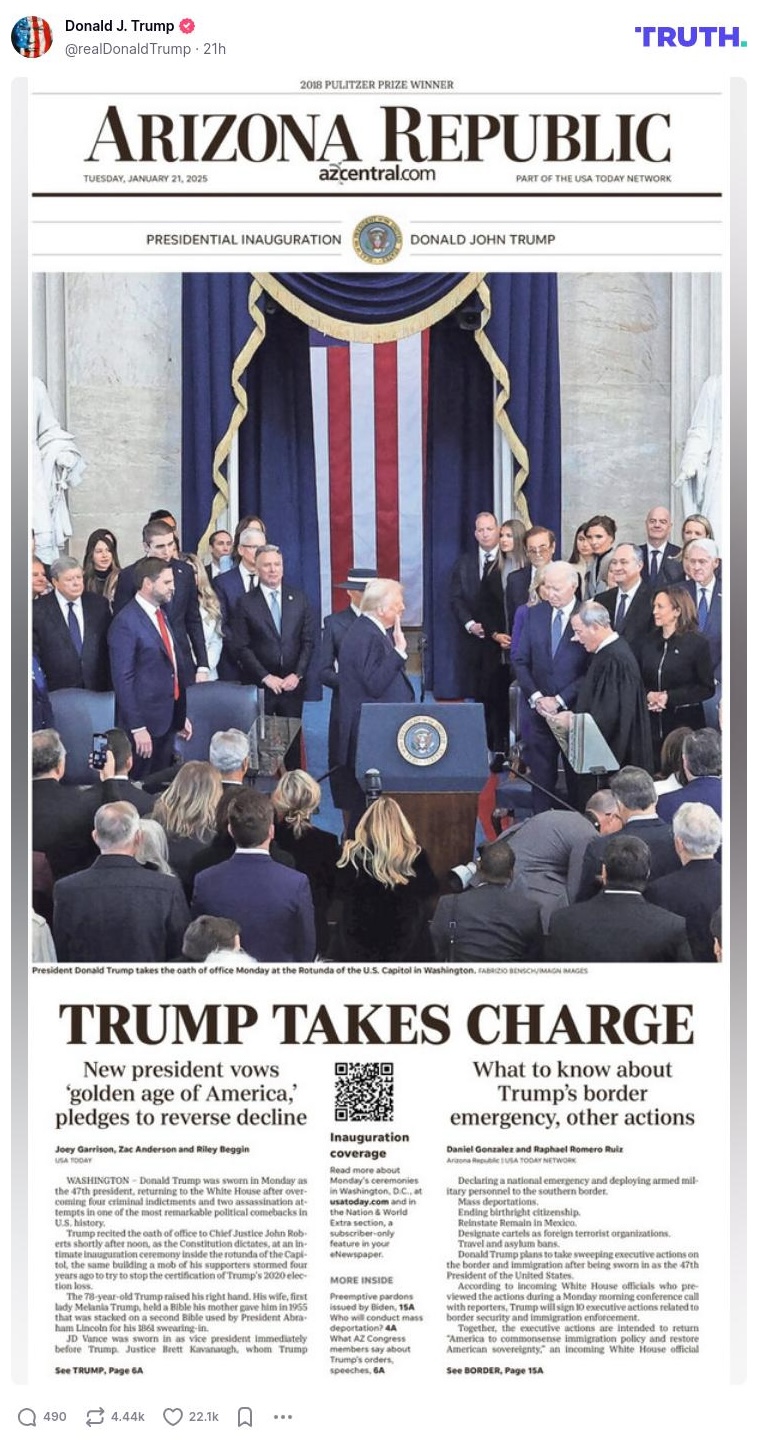 Post image from Donald Trump