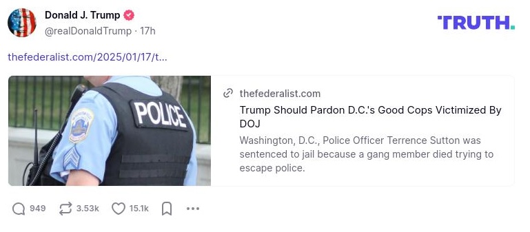 Post image from Donald Trump