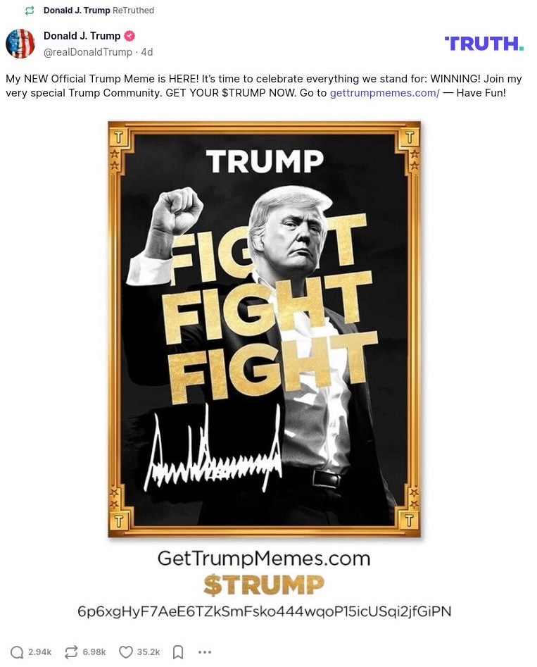 Post image from Donald Trump