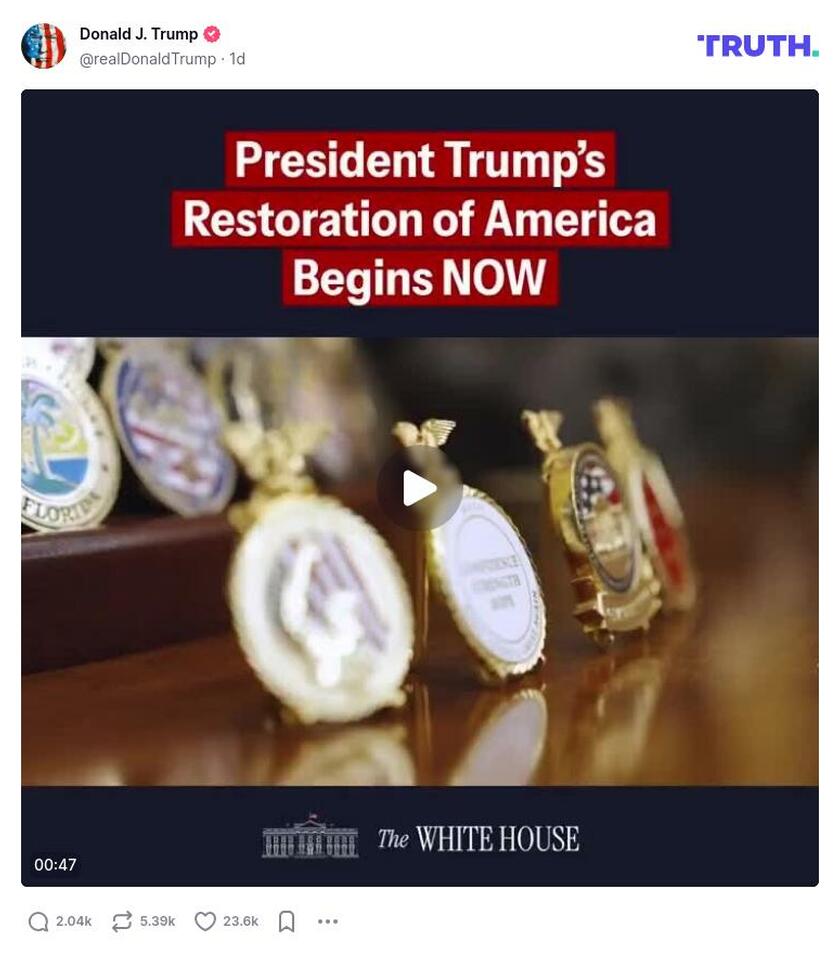 Post image from Donald Trump