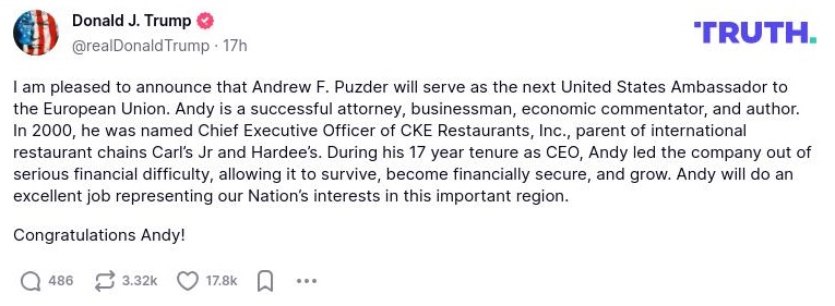 Post image from Donald Trump