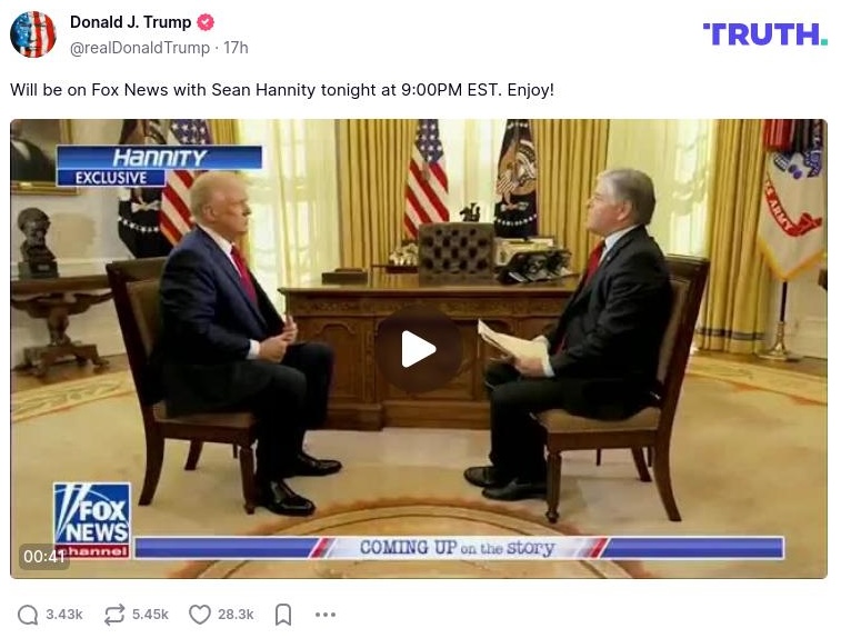 Post image from Donald Trump