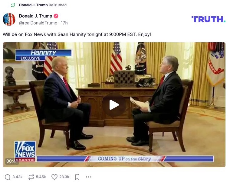 Post image from Donald Trump