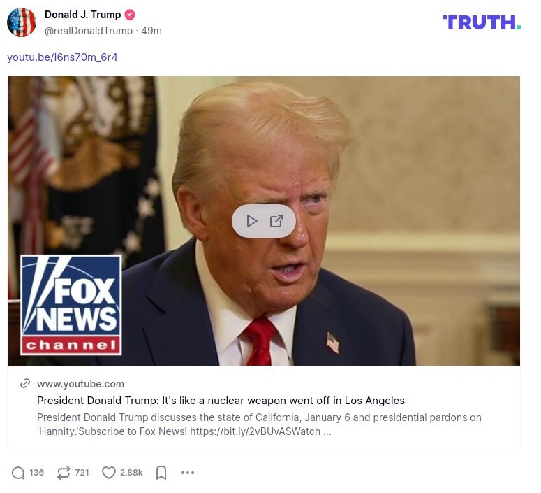 Post image from Donald Trump