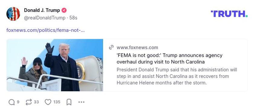 Post image from Donald Trump