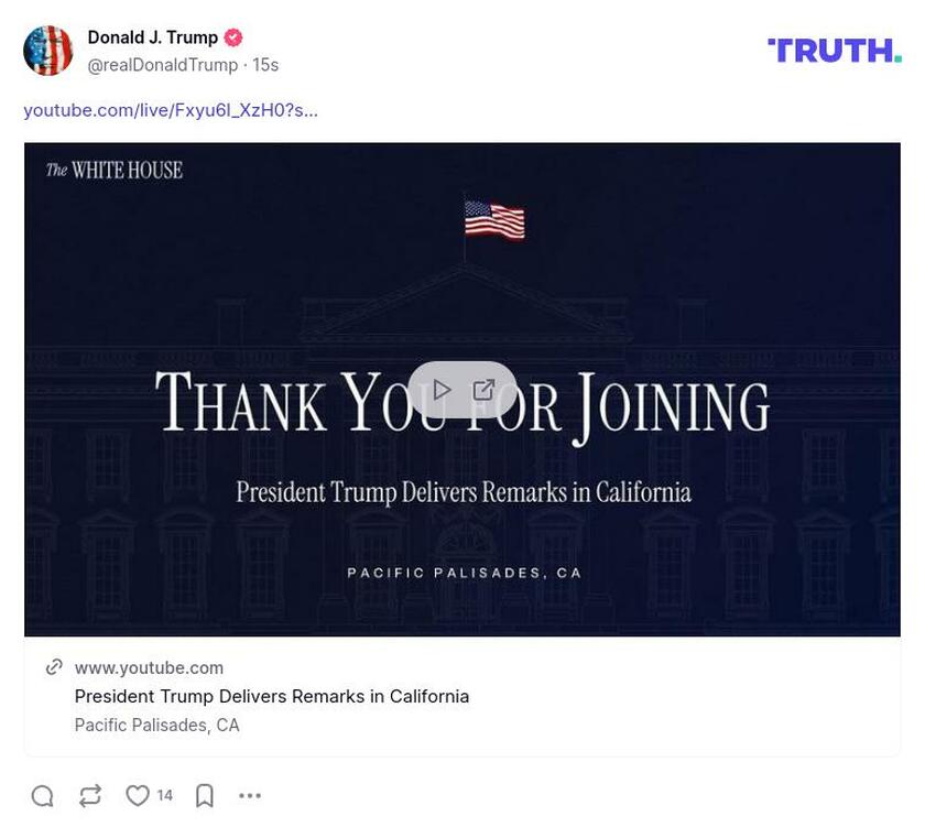 Post image from Donald Trump