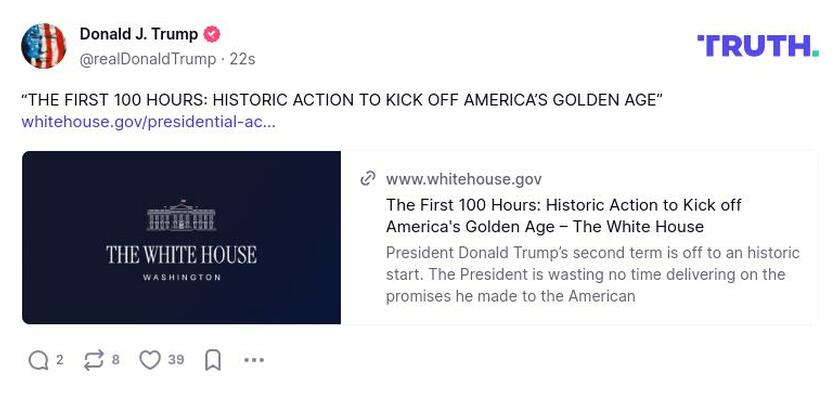 Post image from Donald Trump