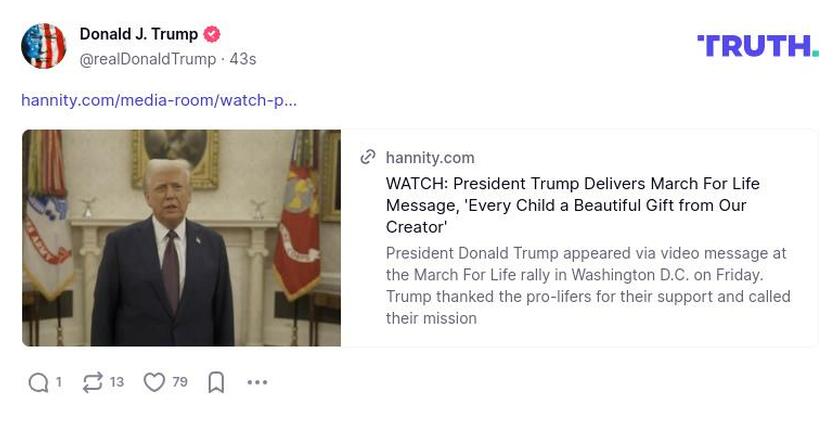 Post image from Donald Trump