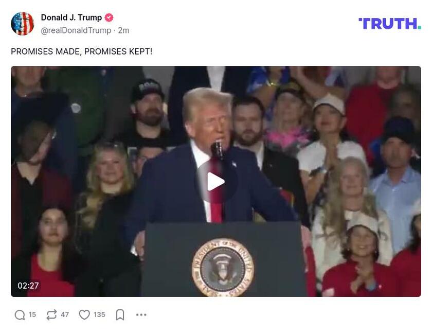 Post image from Donald Trump