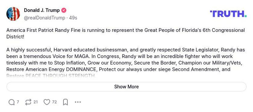 Post preview from Donald Trump