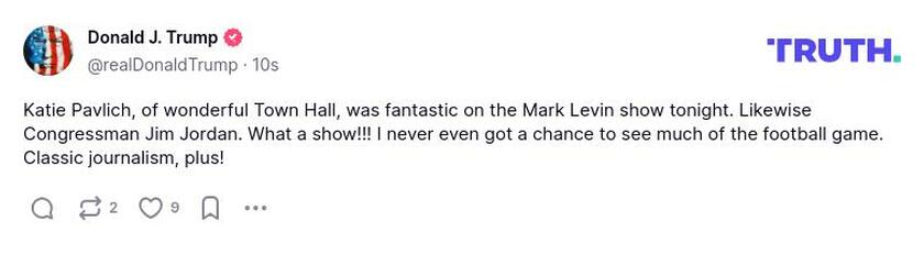 Post image from Donald Trump