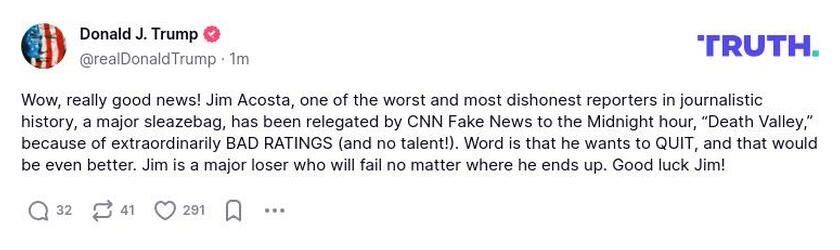 Post preview from Donald Trump