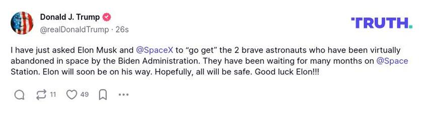 Post preview from Donald Trump