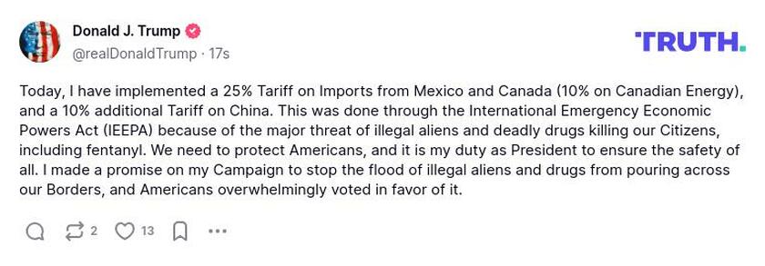 Post preview from Donald Trump