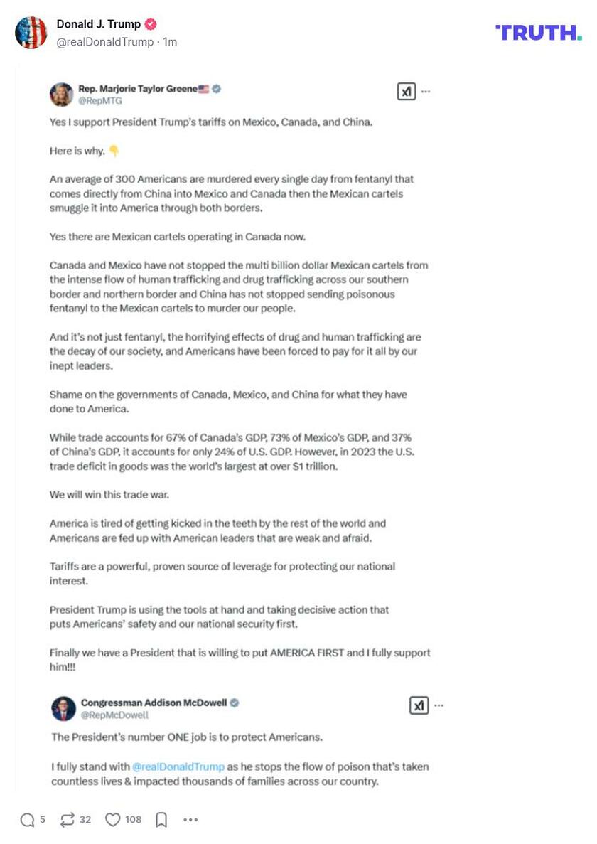 Post image from Donald Trump