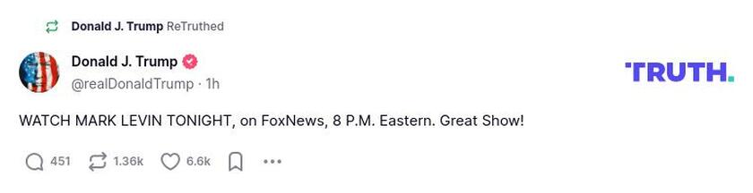 Post image from Donald Trump