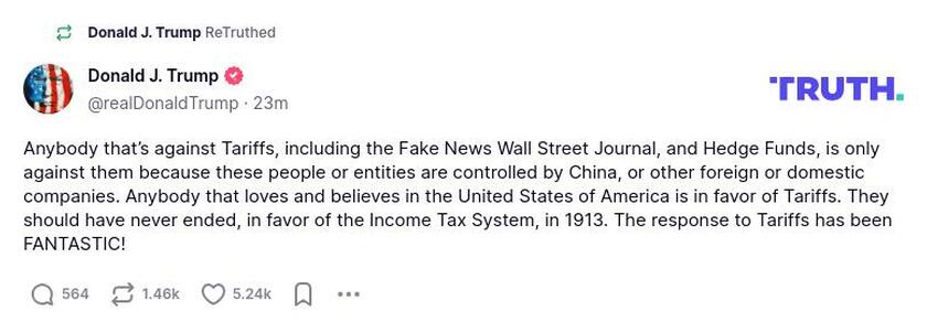 Post preview from Donald Trump