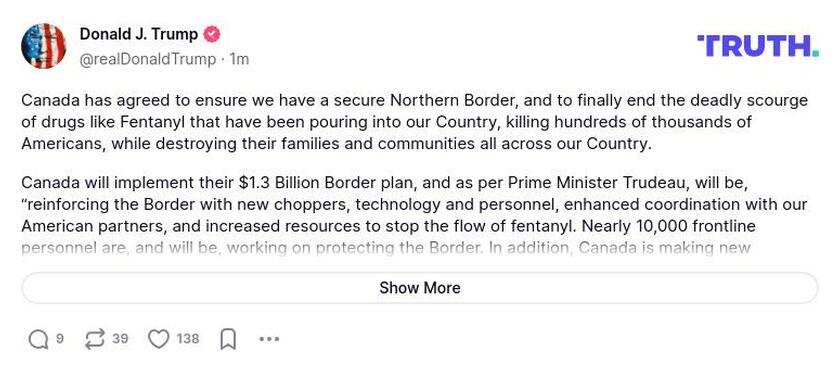 Post image from Donald Trump