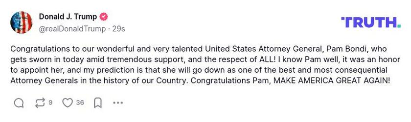 Post image from Donald Trump