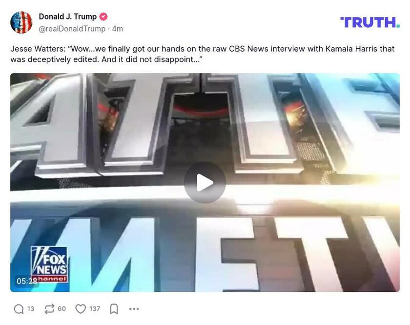 Post image from Donald Trump