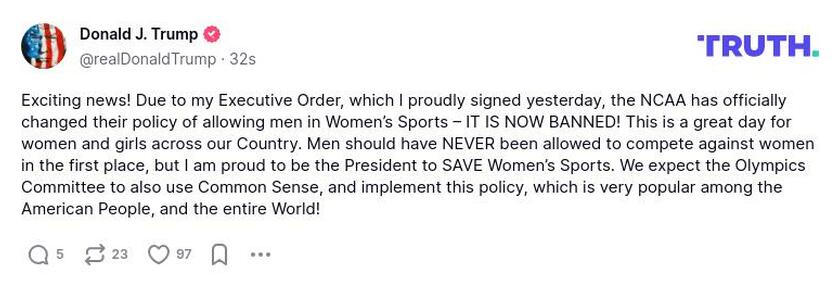 Post image from Donald Trump