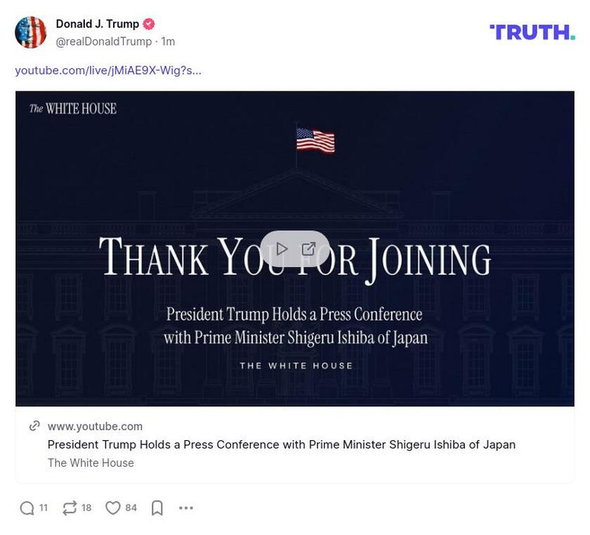 Post image from Donald Trump