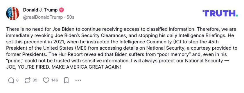 Post preview from Donald Trump