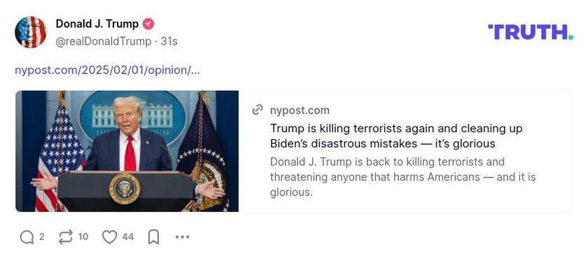 Post image from Donald Trump