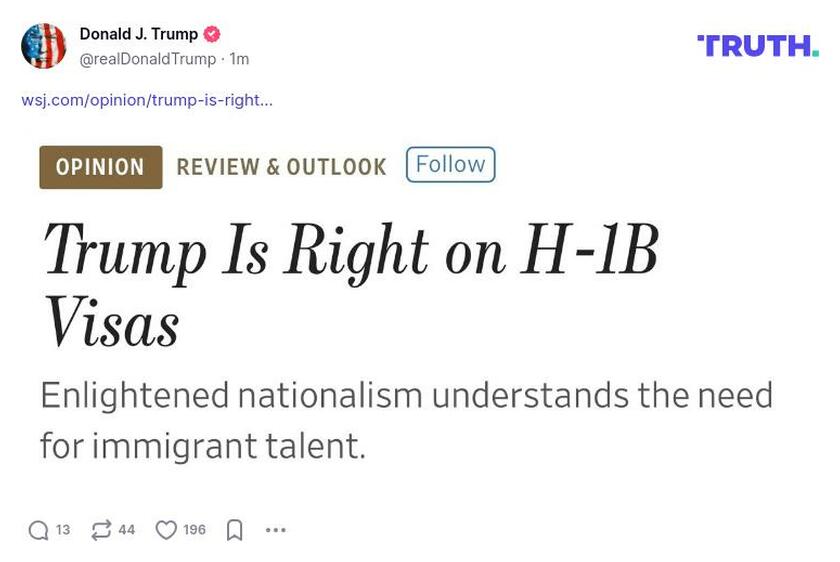 Post preview from Donald Trump