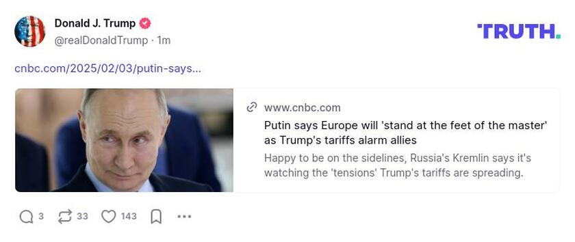 Post preview from Donald Trump