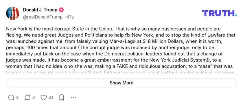 Post image from Donald Trump