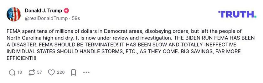 Post preview from Donald Trump